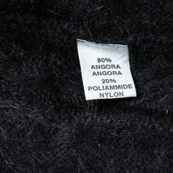 Yves Saint Laurent Rive Gauche Black Angora Paneled Cardigan S
