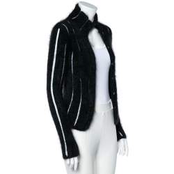 Yves Saint Laurent Rive Gauche Black Angora Paneled Cardigan S