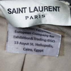 Pre Owned فستان ميني سان لوران فضي مطرز بالترتر مقاس متوسط - ميديوم