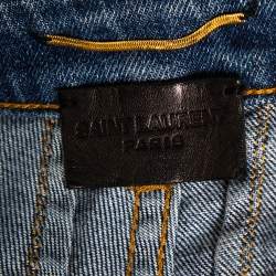Pre Owned Saint Laurent Blue Denim High Waisted Skinny Jeans S