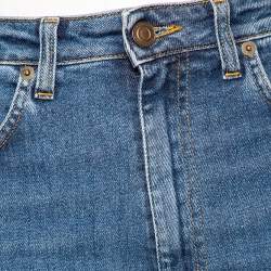 Pre Owned Saint Laurent Blue Denim High Waisted Skinny Jeans S