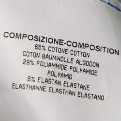 Pre Owned قميص أيف سان لوران أزرار أمامية تفايل رقبة مكشكش قطن أزرق مقاس متوسط