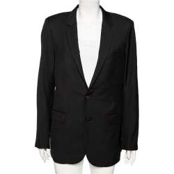 Pre Owned Saint Laurent Black Wool Single Breasted Blazer XXL 