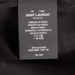 Pre Owned Saint Laurent Black & Yellow Star & Stripes Printed Georgette Mini Dress L