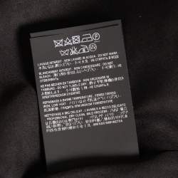 Pre Owned Saint Laurent Black & Yellow Star & Stripes Printed Georgette Mini Dress L