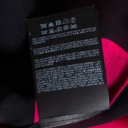 Pre Owned Saint Laurent Black & Pink Polka Dotted Silk Long Sleeve Blouse L