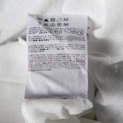 Pre Owned Saint Laurent White Cotton Printed Short Sleeve T-Shirt M