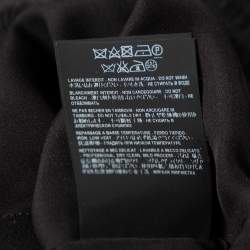 Pre Owned Saint Laurent Black Silk Chiffon Smocked Detail Ruffled Dress M