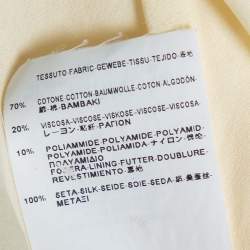 Pre Owned فستان سان لوران قصير تفاصيل حافة مكشكش دانتيل كريمي مقاس متوسط