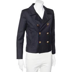 مملوكة مسبقًا بليزر سان لوران صفين أزرار صوف كحلي مقاس متوسط