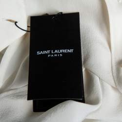 Pre Owned Saint Laurent Off White Silk Button Front Shirt S