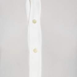 Pre Owned Saint Laurent Off White Silk Button Front Shirt S