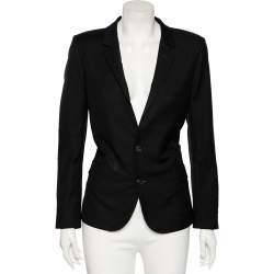 Saint Laurent Black Wool Button Front Blazer XL