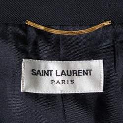 Saint Laurent Black Wool Button Front Blazer XL