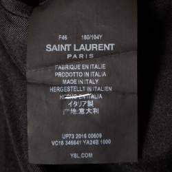 Saint Laurent Black Wool Button Front Blazer XL