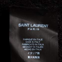 Pre Owned Saint Laurent Black Mohair Stud Embellished Neck Detailed Sweater XL