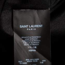 Pre Owned Saint Laurent Black Crepe Tiered Detail Pleated Sleeveless Dress M