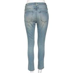 Pre Owned Saint Laurent Blue Denim Distressed Jeans S