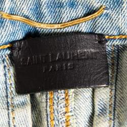 Pre Owned Saint Laurent Blue Denim Distressed Jeans S