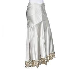 Pre Owned Roberto Cavalli Silver Silk Blend Flared Skirt XL