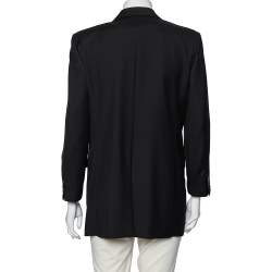 Saint Laurent Black Wool Single Breasted Blazer L