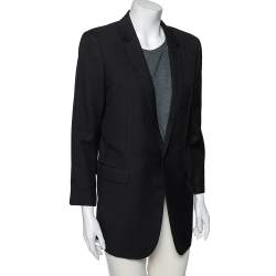 Saint Laurent Black Wool Single Breasted Blazer L