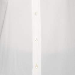 Pre Owned Saint Laurent Paris Off White Silk Button Front Shirt L
