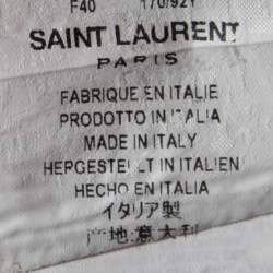 Pre Owned قميص سان لوران قطن أبيض بأكمام طويلة مقاس متوسط - ميديوم