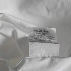 Pre Owned قميص سان لوران قطن أبيض بأكمام طويلة مقاس متوسط - ميديوم