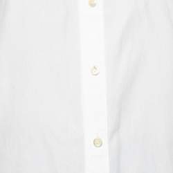 Pre Owned قميص سان لوران قطن أبيض بأكمام طويلة مقاس متوسط - ميديوم