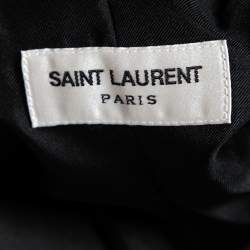 مملوكة مسبقًا Saint Laurent Burgundy Velvet & Satin Lapel Detailed Blazer L