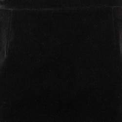 Saint Laurent Black Velvet Stud Embellished Asymmetric Mini Skirt L