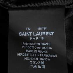 Saint Laurent Black Velvet Stud Embellished Asymmetric Mini Skirt L