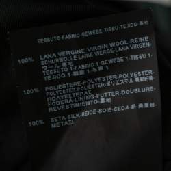 Pre Owned بليزر سان لوران صوف ومزين بطية صدر ساتان أسود صف أزرار واحد مقاس كبير