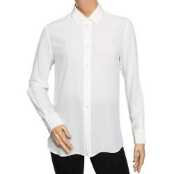 Pre Owned Saint Laurent White Silk Shirt M