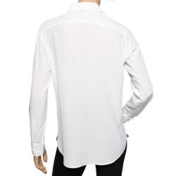 Pre Owned Saint Laurent White Silk Shirt M