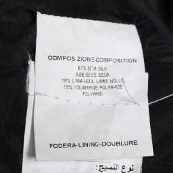 Pre Owned Yves Saint Laurent Black Textured Silk Overlay Detail Sleeveless Midi Dress M