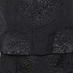 Pre Owned Yves Saint Laurent Black Textured Silk Overlay Detail Sleeveless Midi Dress M