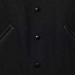 Saint Laurent Black Wool Varsity Jacket M
