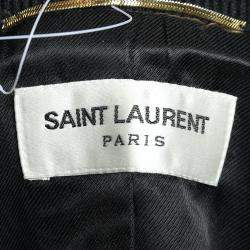 Saint Laurent Black Wool Varsity Jacket M
