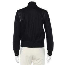 Saint Laurent Black Wool Varsity Jacket M