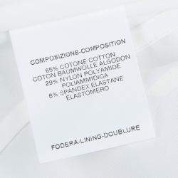 Pre Owned Saint Laurent Paris Off White Textured Placket Detail Long Sleeve Shirt S