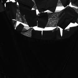 Pre Owned Yves Saint Laurent Black Velvet Bow Applique Midi Dress M