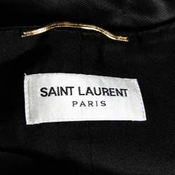 Pre Owned فيست سان لوران قطيفة أسود بحزام ظهر مقاس كبير - لارج