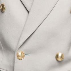Saint Laurent Taupe Wool Double Breasted Blazer S
