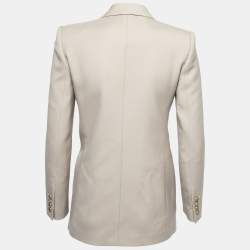 Saint Laurent Taupe Wool Double Breasted Blazer S