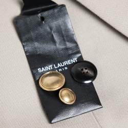 Saint Laurent Taupe Wool Double Breasted Blazer S