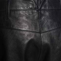 Pre Owned Saint Laurent Black Leather Shorts M