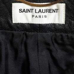 Pre Owned Saint Laurent Black Leather Shorts M
