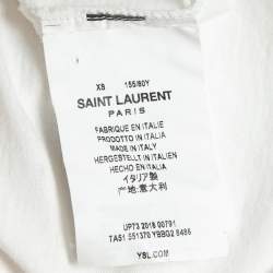 Saint Laurent White Printed Cotton Short Sleeve T-Shirt XS